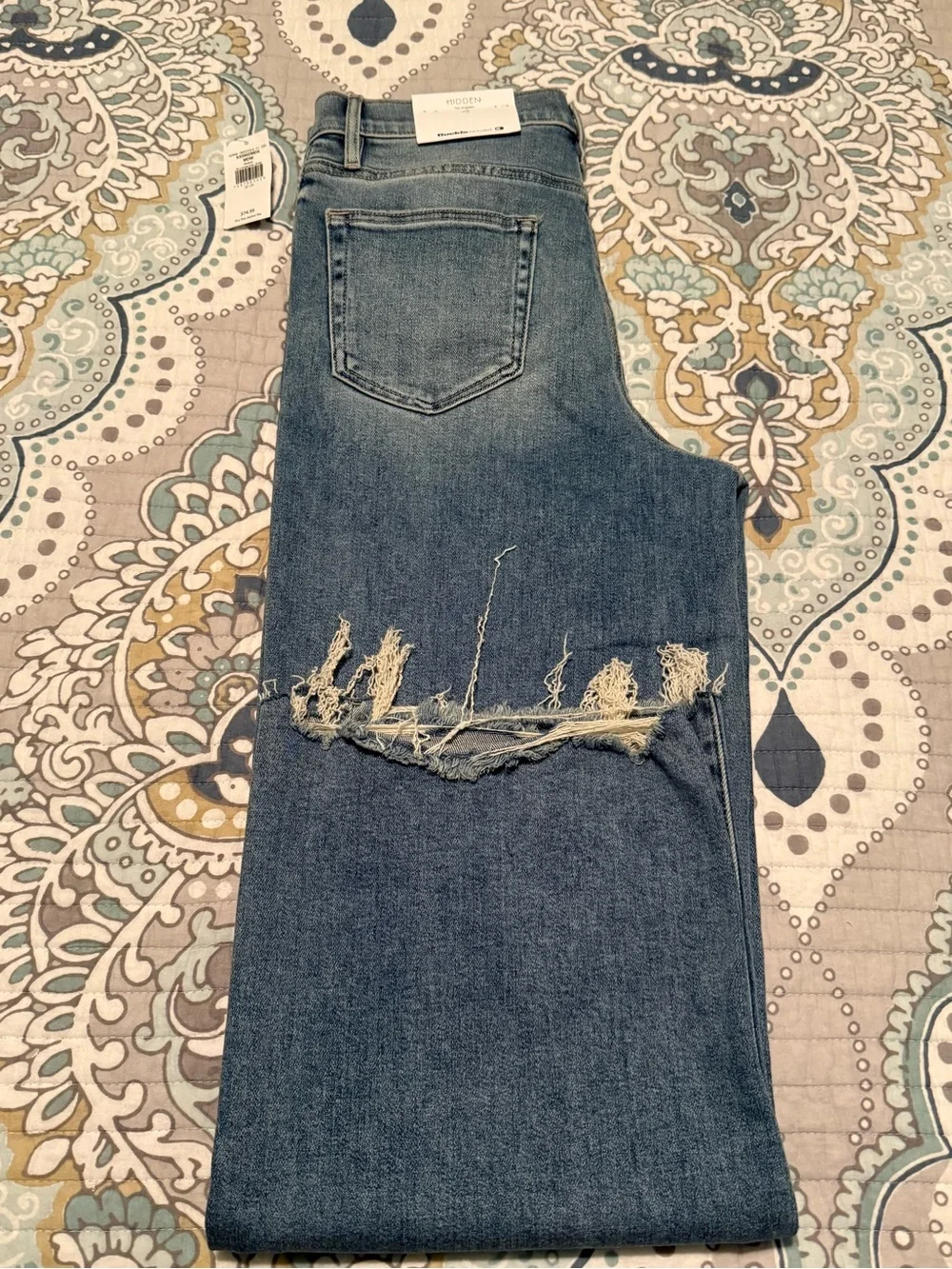Buckle Straight Leg Jeans in Medium Blue Denim